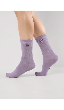 CLE Носки жен.Д2510 нежность хл+эл, св.фиолетовый