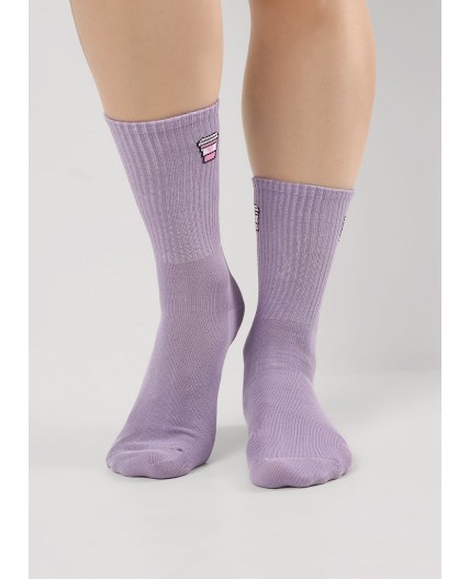 CLE Носки жен.Д2510 нежность хл+эл, св.фиолетовый