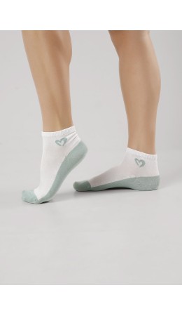 CLE Носки жен.Д5504 дизайн база хл+эл, белый/св.зелёный
