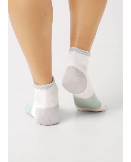 CLE Носки жен.Д5507 дизайн база хл+эл, белый/св.зелёный