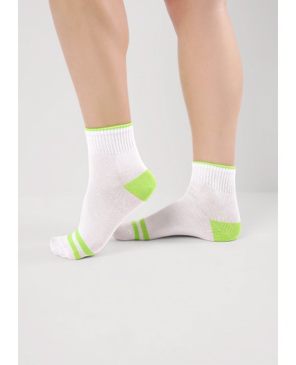 CLE Носки жен.Д5548 витаминка хл+эл, белый/салатовый