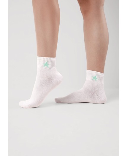 CLE Носки жен.Д5572 сёрф хл+эл, белый