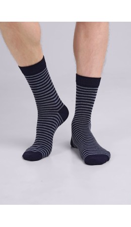 CLE Носки муж.К3406Л дизайн база хл+эл, т.синий