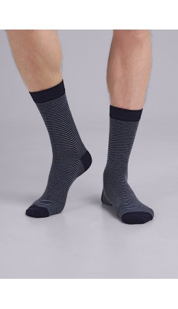 CLE Носки муж.К3407Л дизайн база хл+эл, т.синий