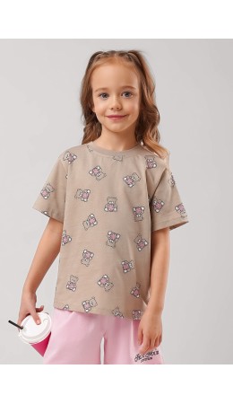 CLE Футболка дев. 866748кдн, бежевый/чёрный