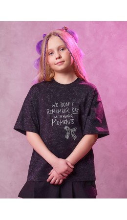 CLE Футболка дев. 866885/11кдн_п, т.серый/чёрный