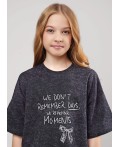 CLE Футболка дев. 866885/11кдн_п, т.серый/чёрный
