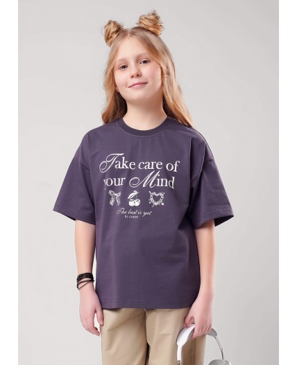 CLE Футболка дев. 866885кд_п, т.серый