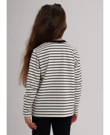 CLE Фуфайка дев. 867281кдн, молочный/чёрный