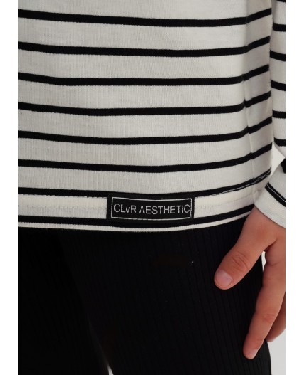 CLE Фуфайка дев. 867281кдн, молочный/чёрный