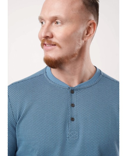 CLE Джемпер муж. 442464/24кжн maxi(макси)_п, т.голубой/чёрный
