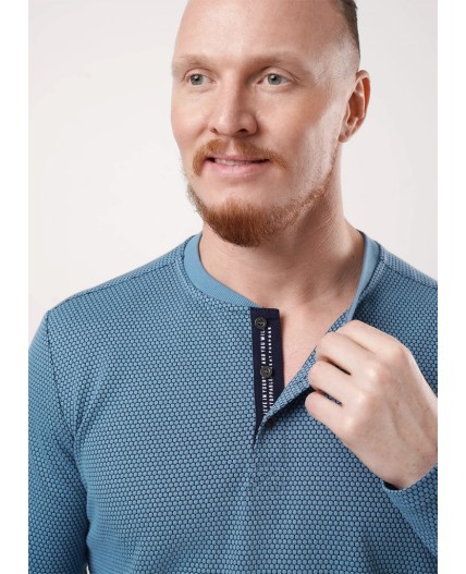 CLE Джемпер муж. 442464/24кжн maxi(макси)_п, т.голубой/чёрный