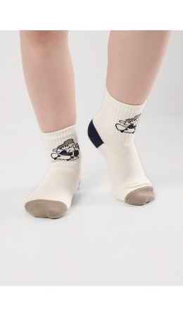CLE Носки дет.С1548 16-18,18-20 бэксайд мал, молочный