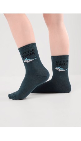 CLE Носки дет.С1575 12-14,14-16 вайб мал, т.зелёный