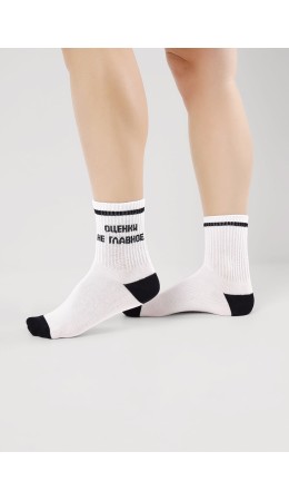 CLE Носки дет.С15804 20-22,22 школа хл+эл, белый