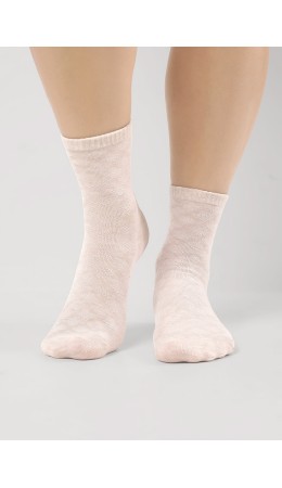 CLE Носки дет.С15816 18-20 школа хл+эл, меланж св.бежевый