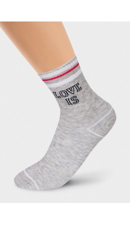 CLE Носки дет.С4230 16-18,18-20 мята хл+эл, меланж св.серый