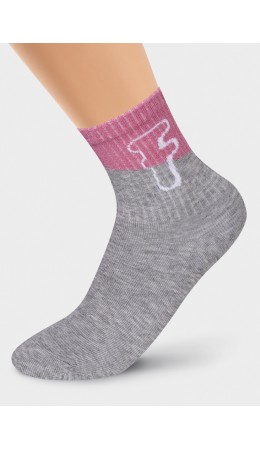 CLE Носки дет.С4231 16-18,18-20 мята хл+эл, меланж св.серый