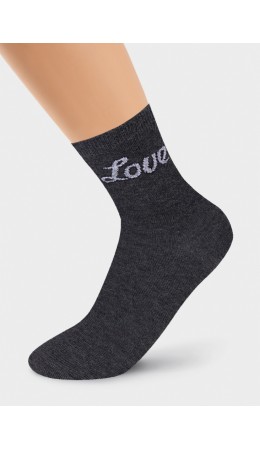CLE Носки дет.С4248 18-20 люрекс хл+эл, меланж т.серый