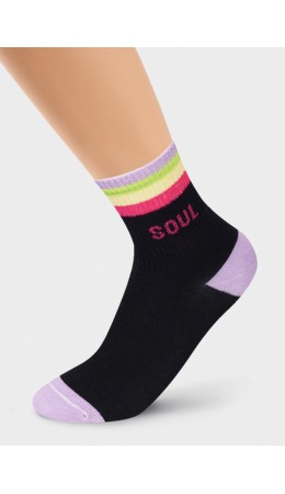 CLE Носки дет.С4269 16-18,18-20 фантазия хл+эл, чёрный