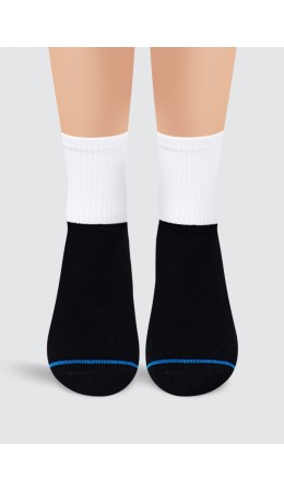 CLE Носки дет.С4287 16-18,18-20 тренд хл+эл, чёрный/т.голубой