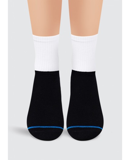 CLE Носки дет.С4287 16-18,18-20 тренд хл+эл, чёрный/т.голубой