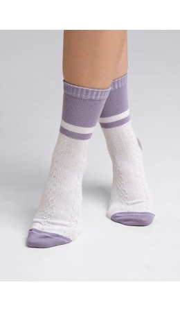 CLE Носки жен.Д5413 8 Марта хл+эл, св.фиолетовый