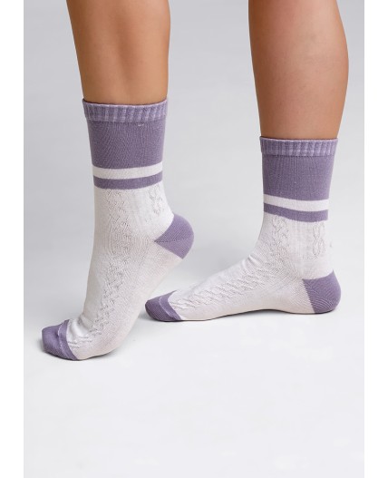 CLE Носки жен.Д5413 8 Марта хл+эл, св.фиолетовый
