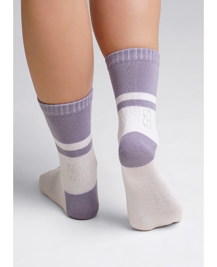 CLE Носки жен.Д5413 8 Марта хл+эл, св.фиолетовый