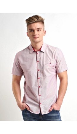 CLE Сорочка м570993py к.р, т.красный/белый