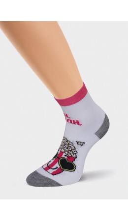 CLE Носки дет.С598 16-18,18-20 поп-корн хл+эл, белый