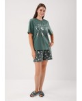 CLE LP15-1208 Набор одежды жен. Лапка, зелёный/молочный
