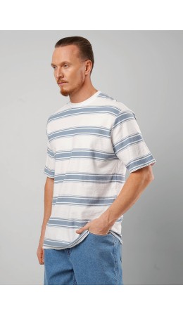 CLE Футболка муж. 562472/20тдф, джинсовый/белый