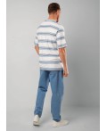 CLE Футболка муж. 562472/20тдф, джинсовый/белый