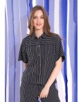 CLE Блузка жен. 267250/213кжн, чёрный/молочный