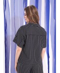 CLE Блузка жен. 267250/213кжн, чёрный/молочный