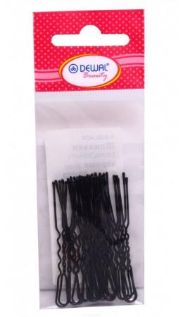 Dewal Beauty Шпильки для волос волна, 60 мм, черный, 24 шт.