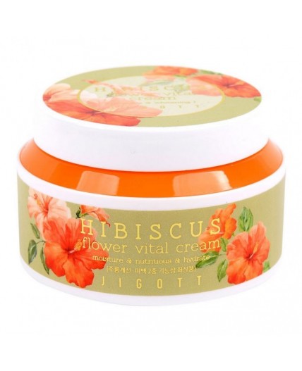 Jigott Крем для лица с экстрактом гибискуса / Hibiscus Flower Vital Cream, 100 мл