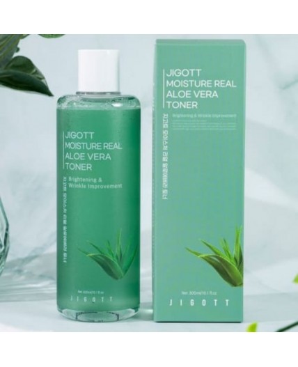 Jigott Увлажняющий тонер с экстрактом алоэ / Moisture Real Aloe Vera Toner, 300 мл