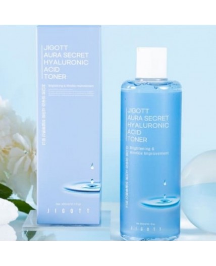 Jigott Увлажняющий тонер с гиалуроновой кислотой / Aura Secret Hyaluronic Acid Toner, 300 мл