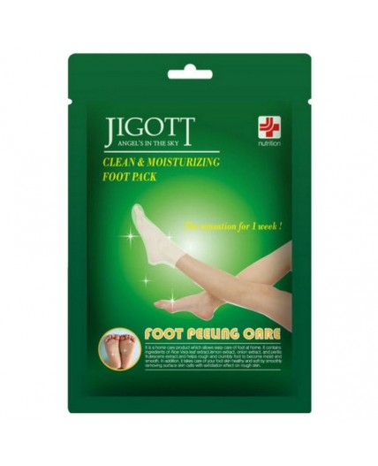 Jigott Отшелушивающие пилинг-носочки / Clean & Moisturizing Foot Pack, 1 пара