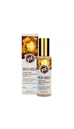 Enough Тональная основа с эффектом сияния №21 / Rich Gold Double Wear Radiance Foundation SPF 50, 100 мл
