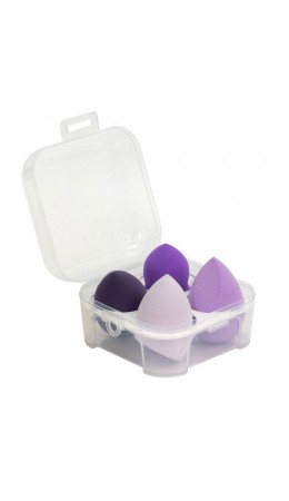 Kristaller Набор спонжей для макияжа микс форм / KG-012, фиолетовый, 4 шт