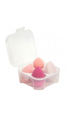 Kristaller Набор спонжей для макияжа микс форм / KG-014, розовый, 4 шт