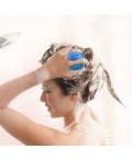 Nail Art Массажная силиконовая щетка для мытья волос и кожи головы, синий