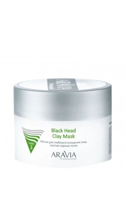 Aravia Маска для глубокого очищения лица против черных точек / Black Head Clay Mask, 150 мл