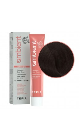 TEFIA  Ambient 5.880 Перманентная крем-краска для волос / Светлый брюнет интенсивный коричневый для седых волос, 60 мл