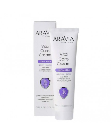 Aravia Крем для рук и ногтей защитный с пребиотиками и ниацинамидом / Vita Care Cream, 100 мл