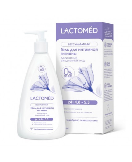 Lactomed Гель для интимной гигиены «Деликатный ежедневный уход» pH 4,8-5,3, 200 мл