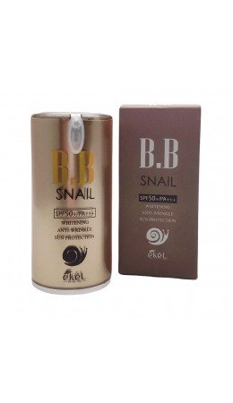 Ekel ВВ крем с экстрактом улитки для лица / BB Snail Cream SPF 23 Whitening Anti-Wrinkle Sun Protector 50+/PA (Pump), 50 мл